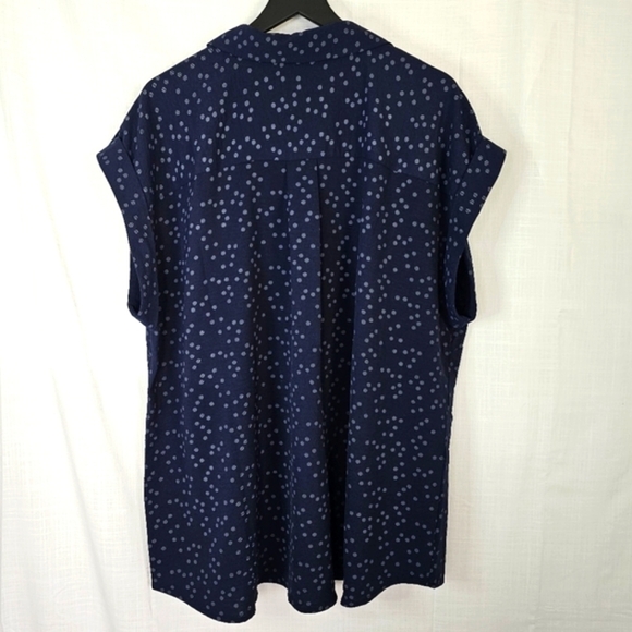 Olivia & Martin Polka Dots Pullover Roll Short Sleeves Women's Plus Size 3X - Picture 5 of 5